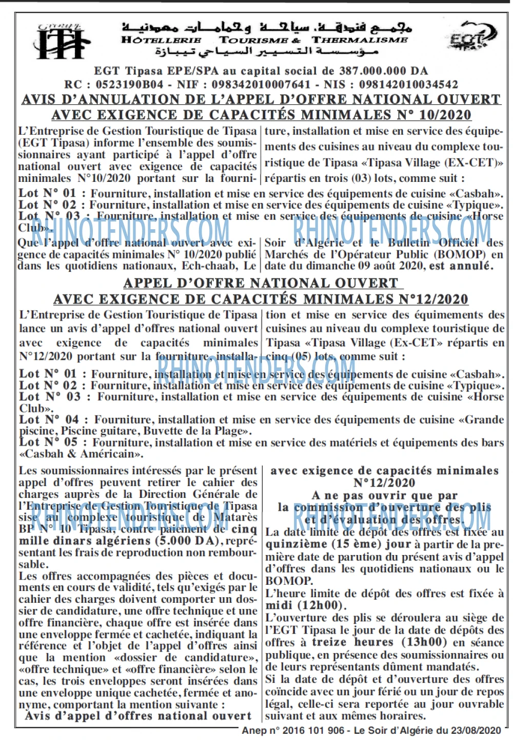 LE SOIR D'ALGERIE