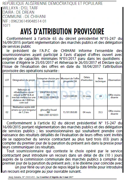 Le Courrier d'Algerie