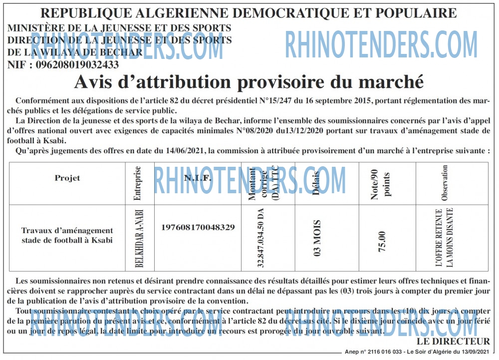LE SOIR D'ALGERIE
