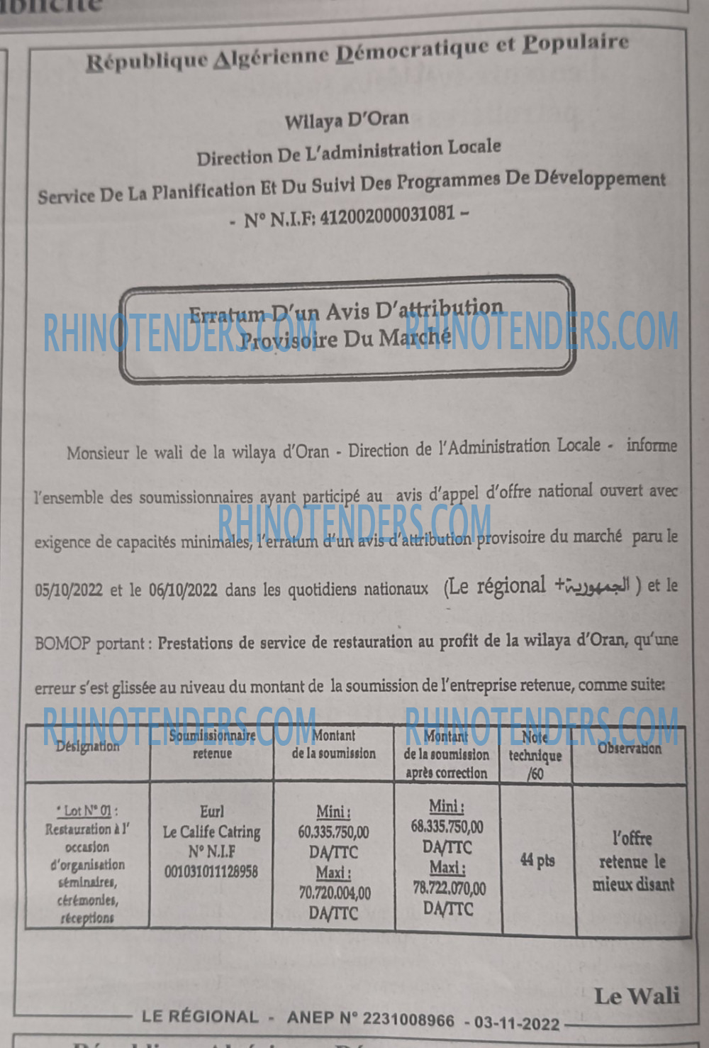 LE REGIONAL
