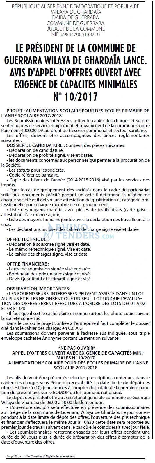 Le Courrier d'Algerie