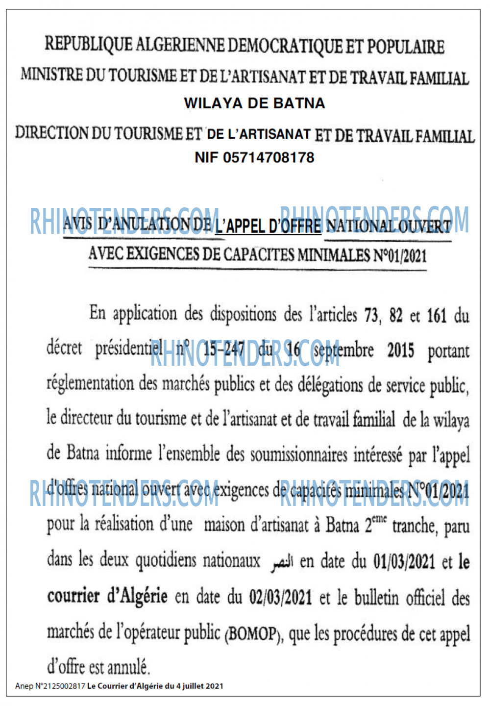 Le Courrier d'Algerie