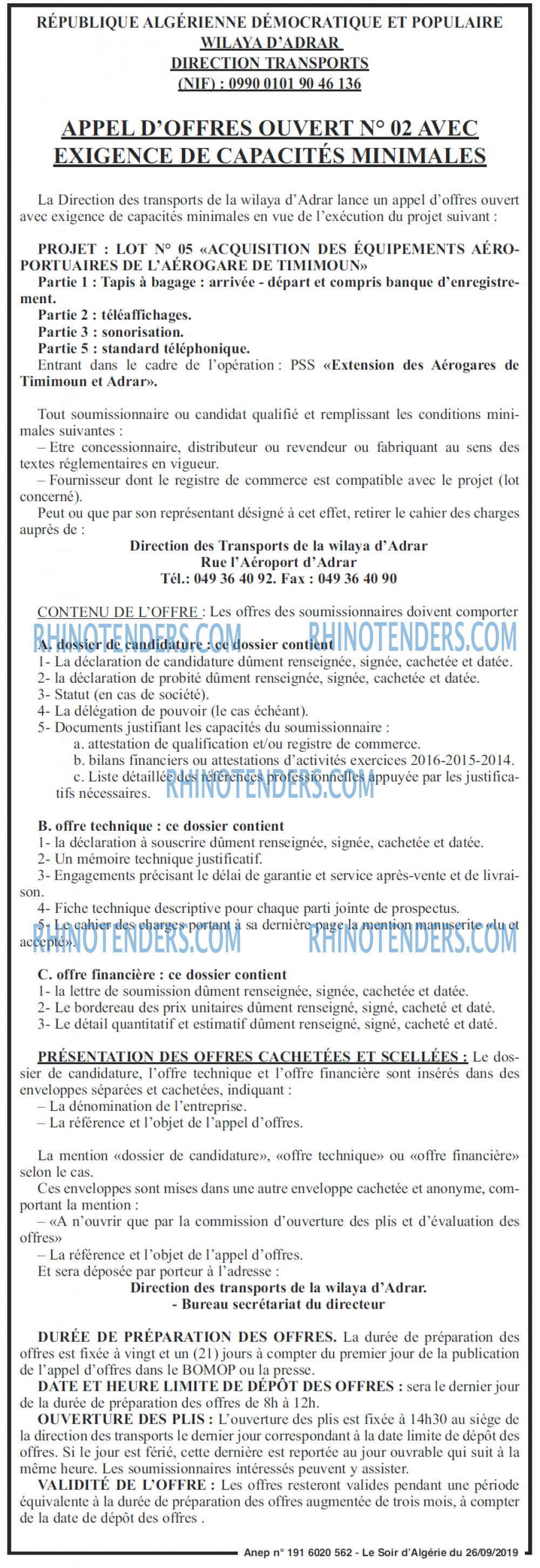 LE SOIR D'ALGERIE