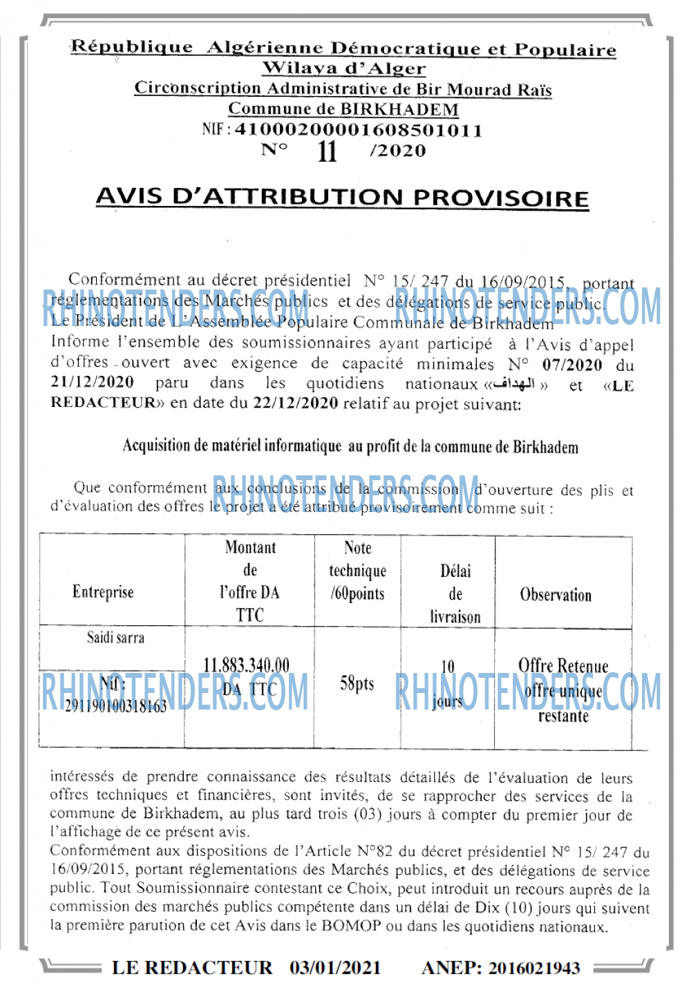 LE REDACTEUR