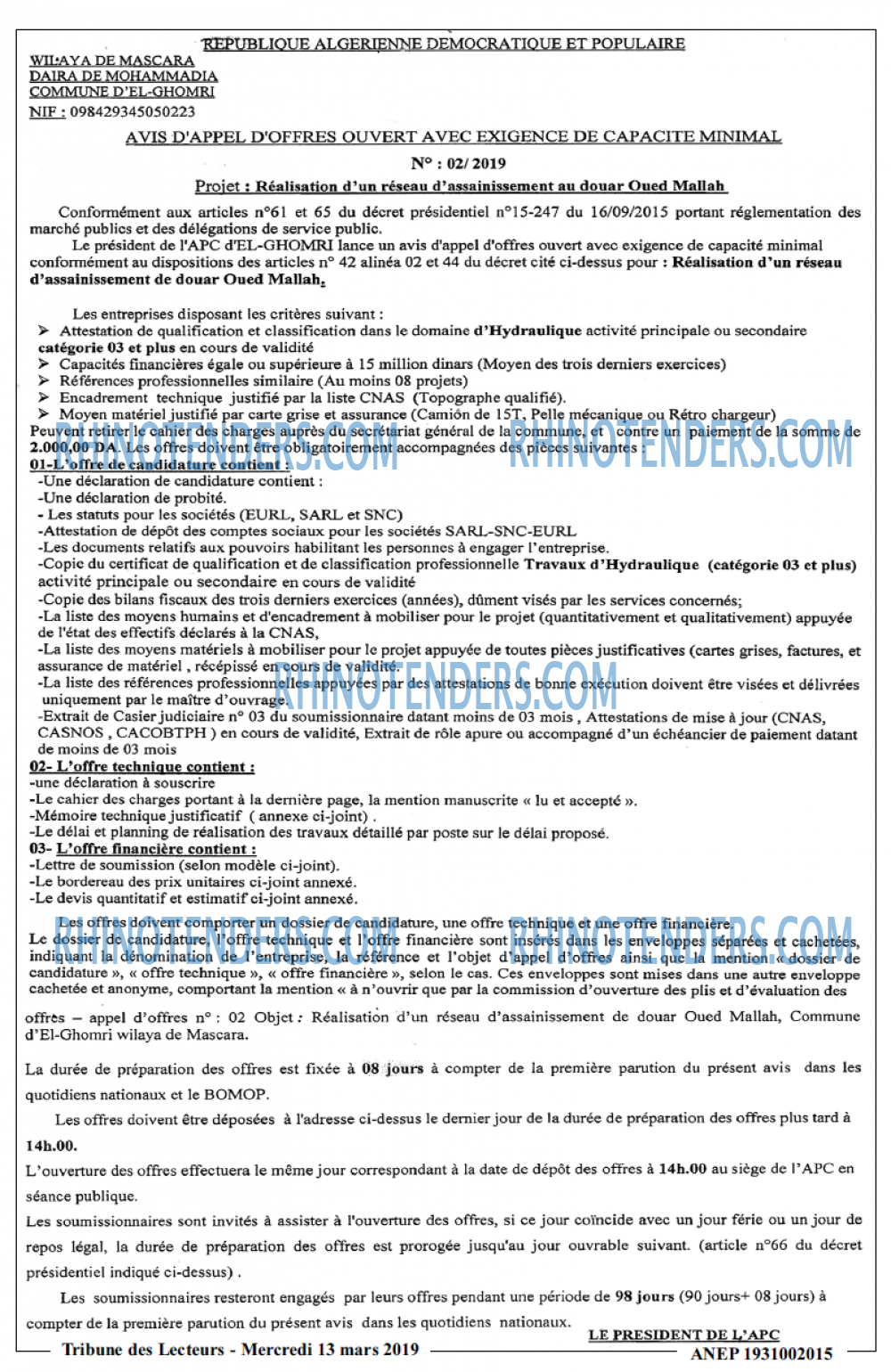 TRIBUNE DES LECTEURS
