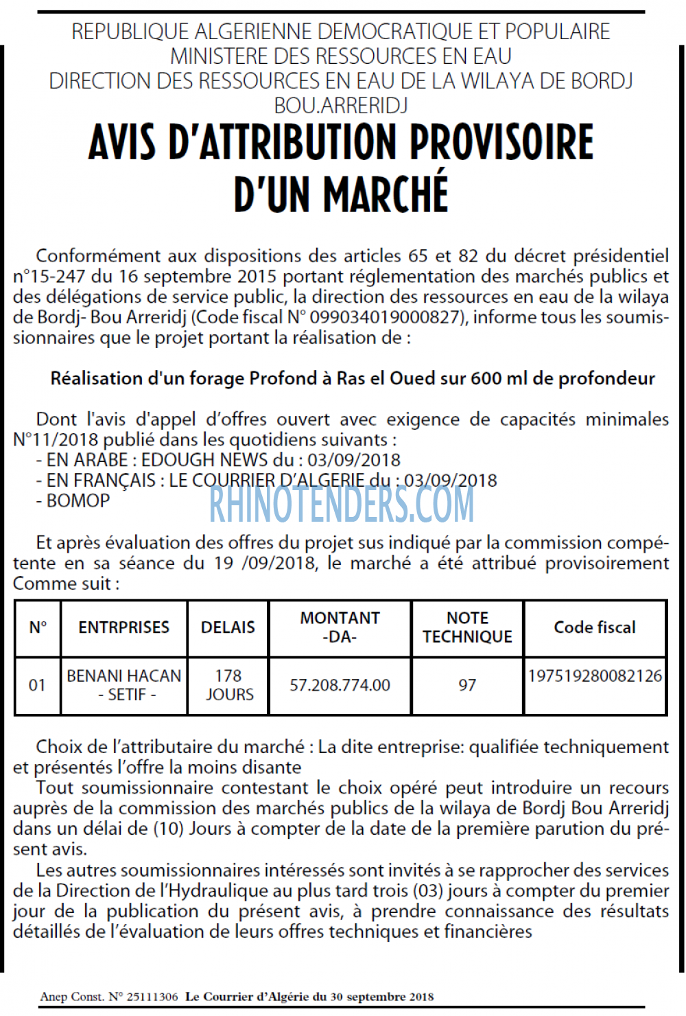 Le Courrier d'Algerie