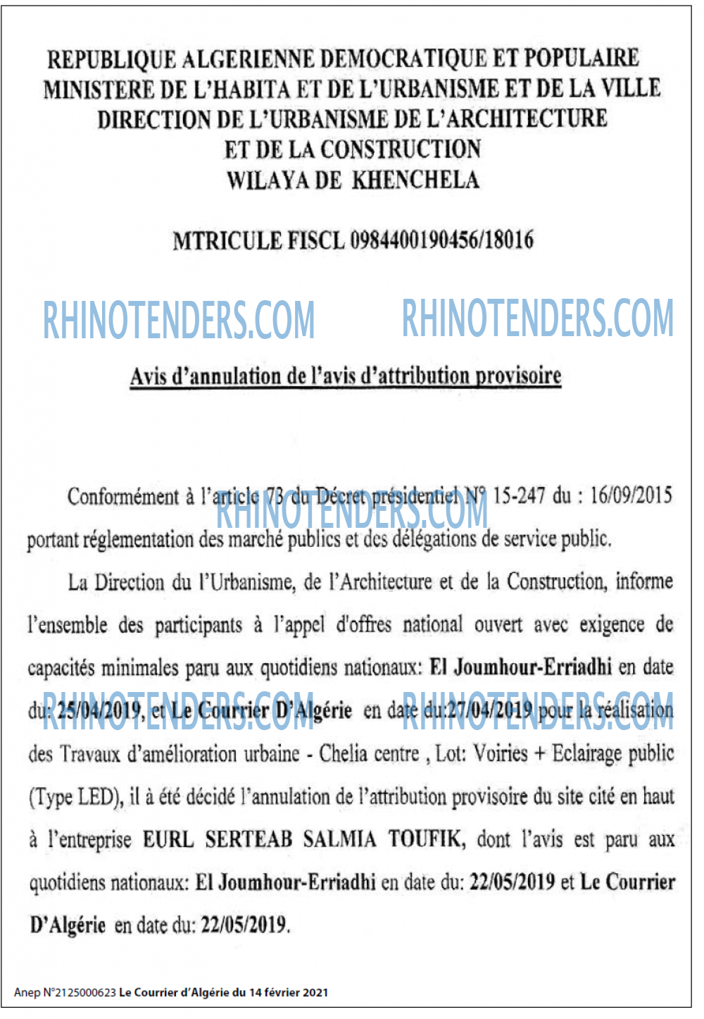 Le Courrier d'Algerie