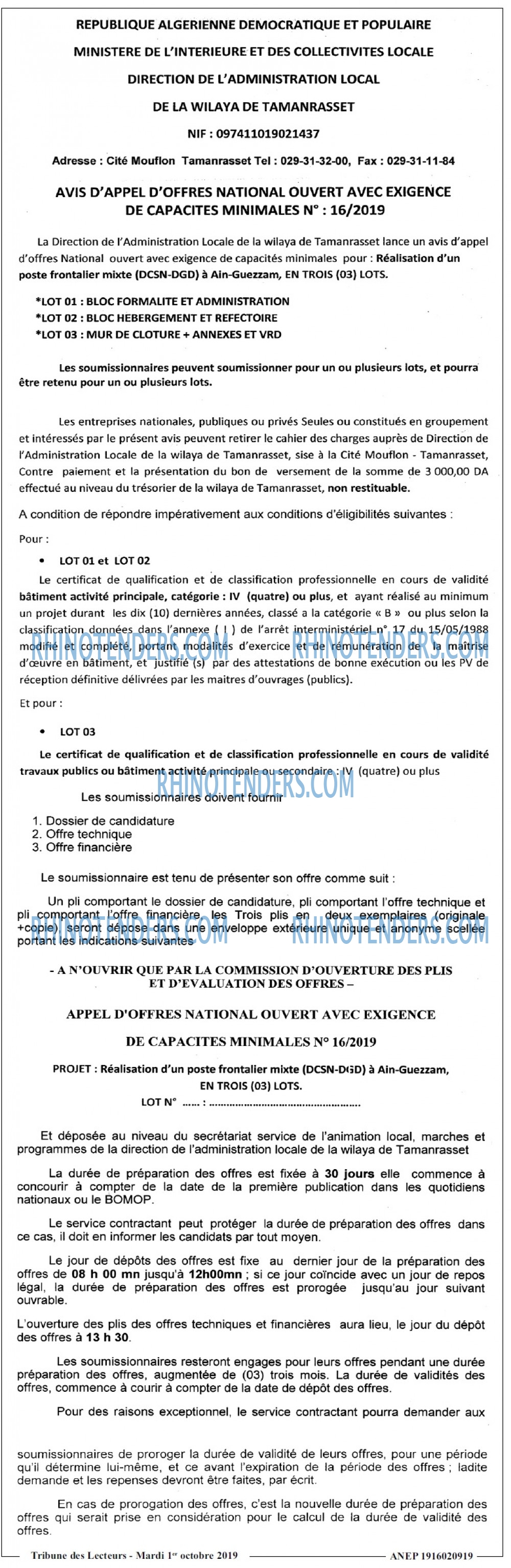 TRIBUNE DES LECTEURS