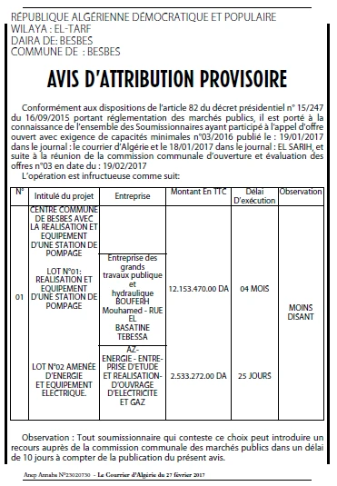 Le Courrier d'Algerie