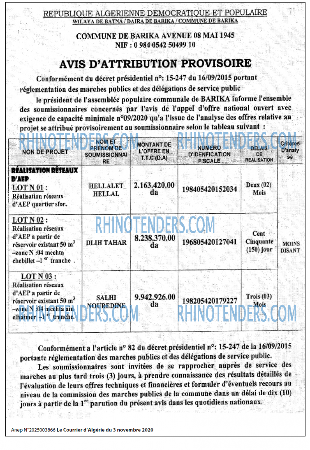 Le Courrier d'Algerie