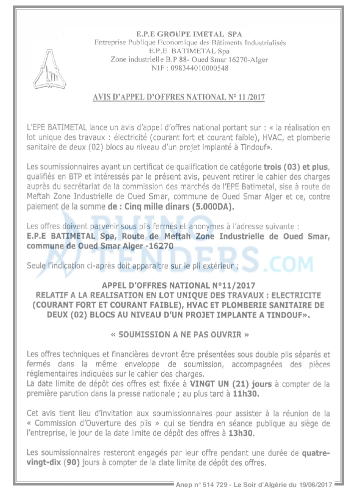 LE SOIR D'ALGERIE
