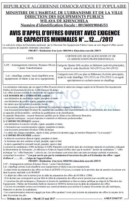 TRIBUNE DES LECTEURS