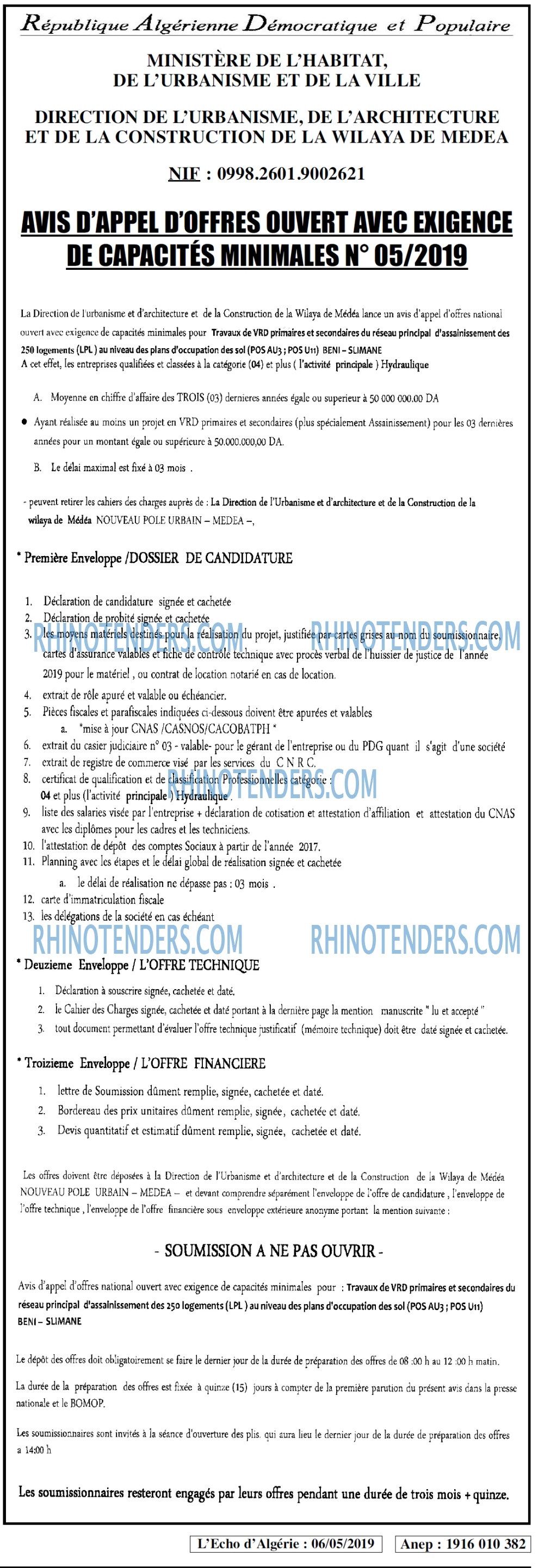 L'ECHO D'ALGERIE