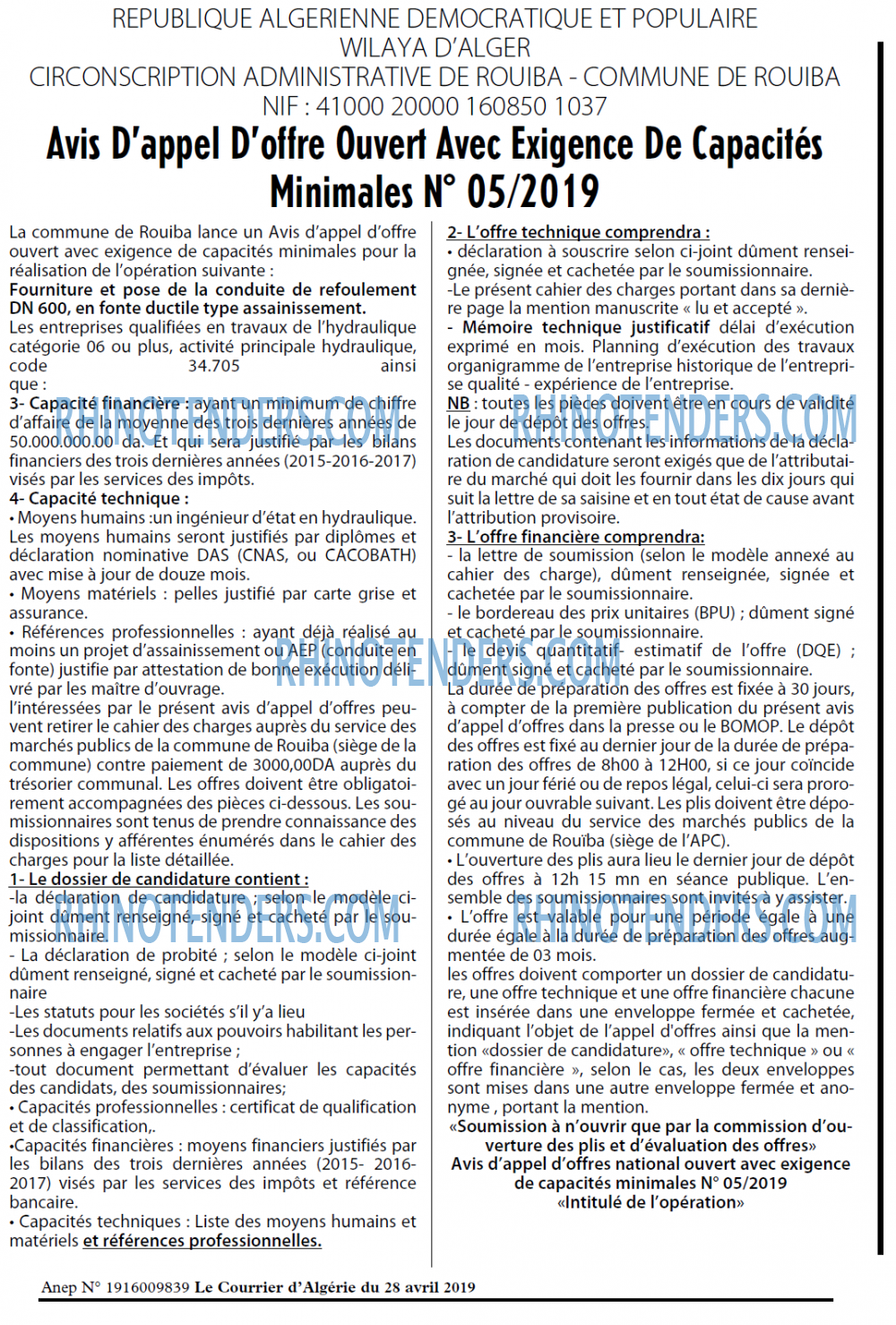 Le Courrier d'Algerie