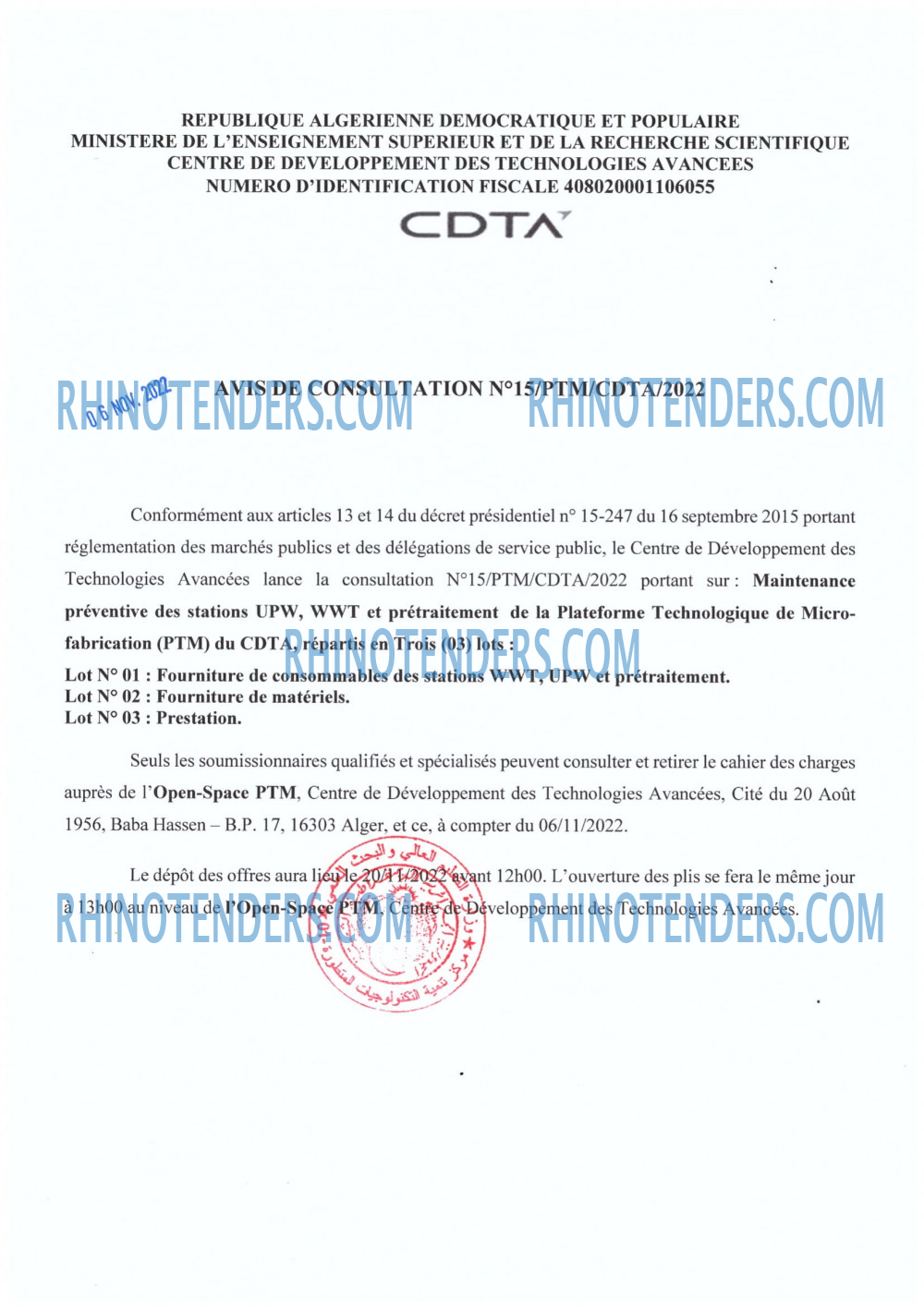 CDTA - Centre De Développement Des Technologies Avancées