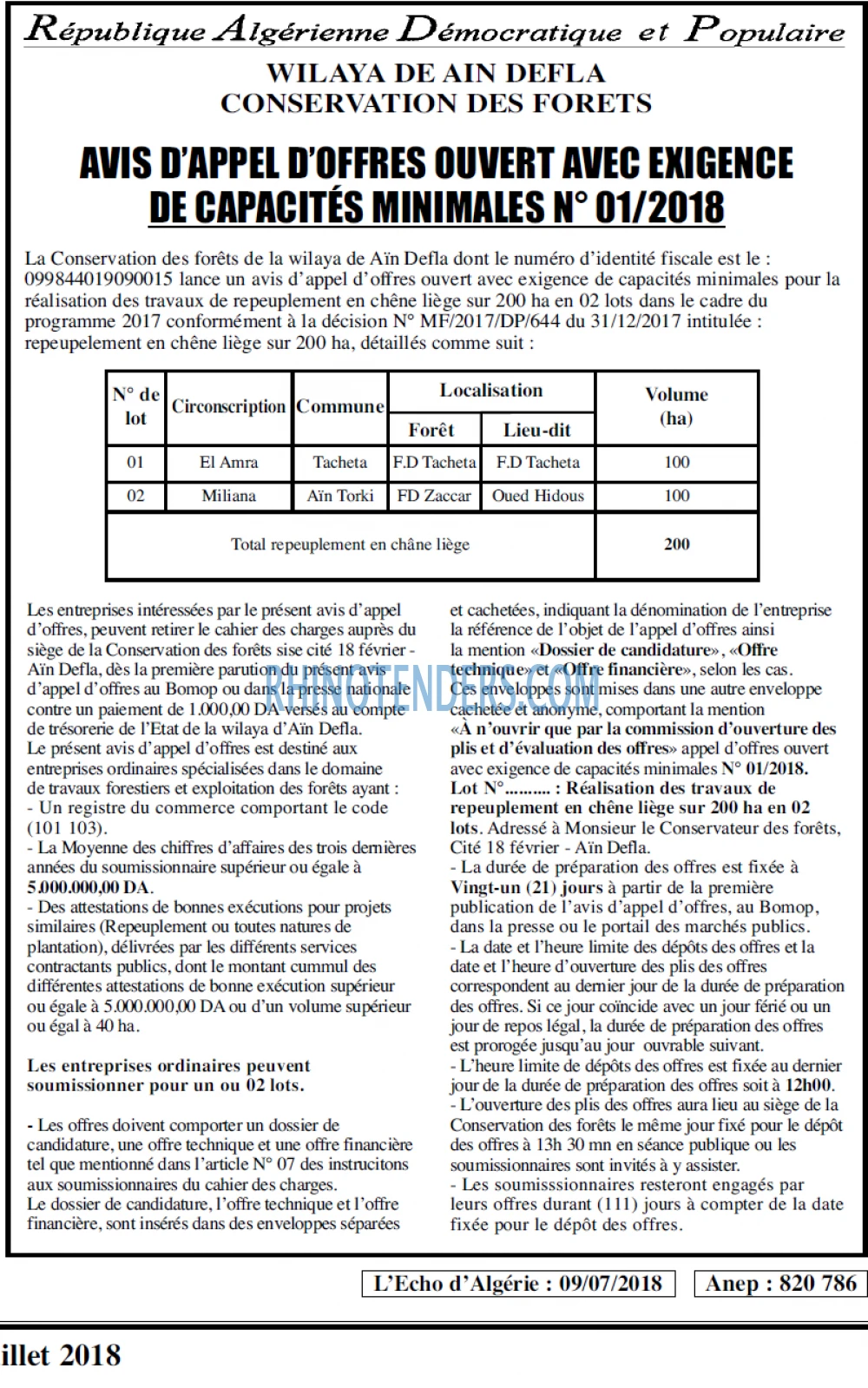 L'ECHO D'ALGERIE