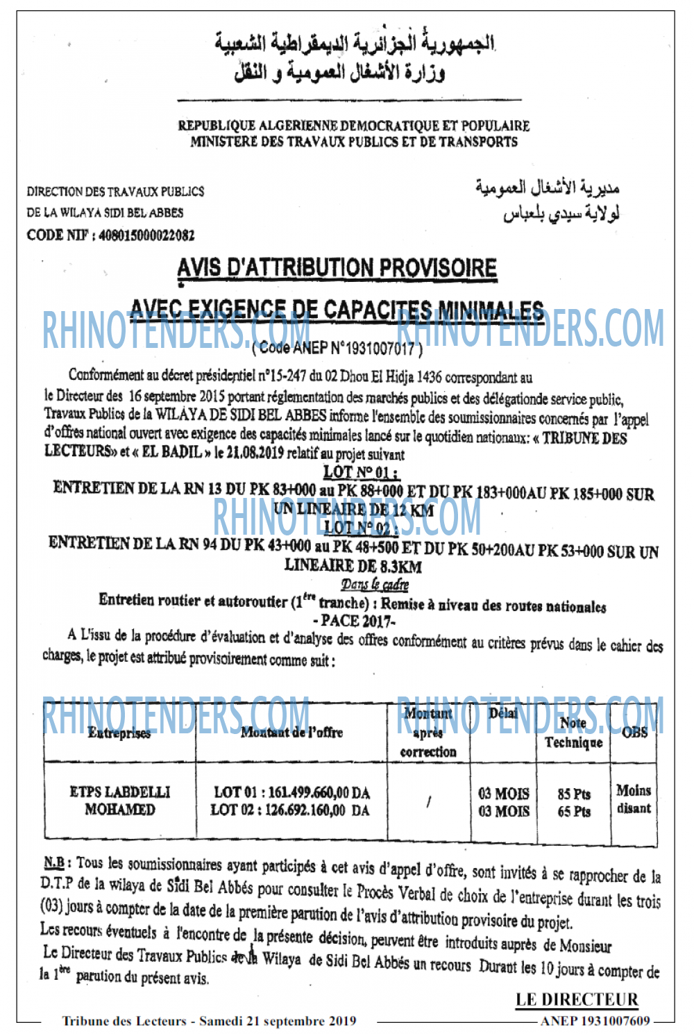TRIBUNE DES LECTEURS