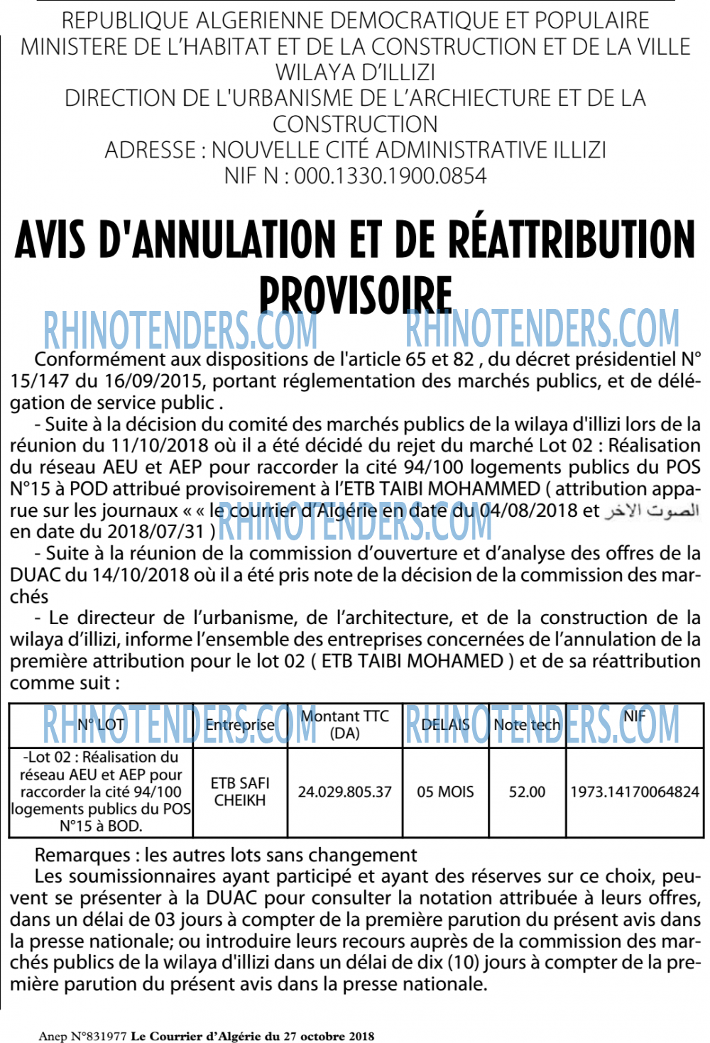 Le Courrier d'Algerie