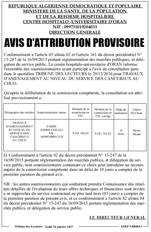 TRIBUNE DES LECTEURS