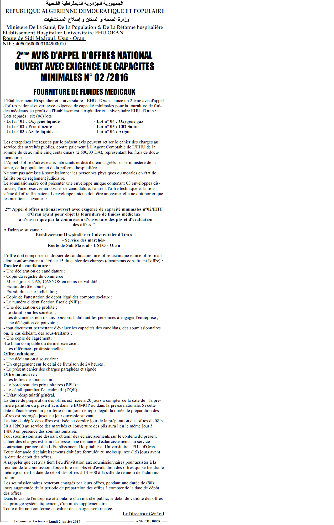 TRIBUNE DES LECTEURS