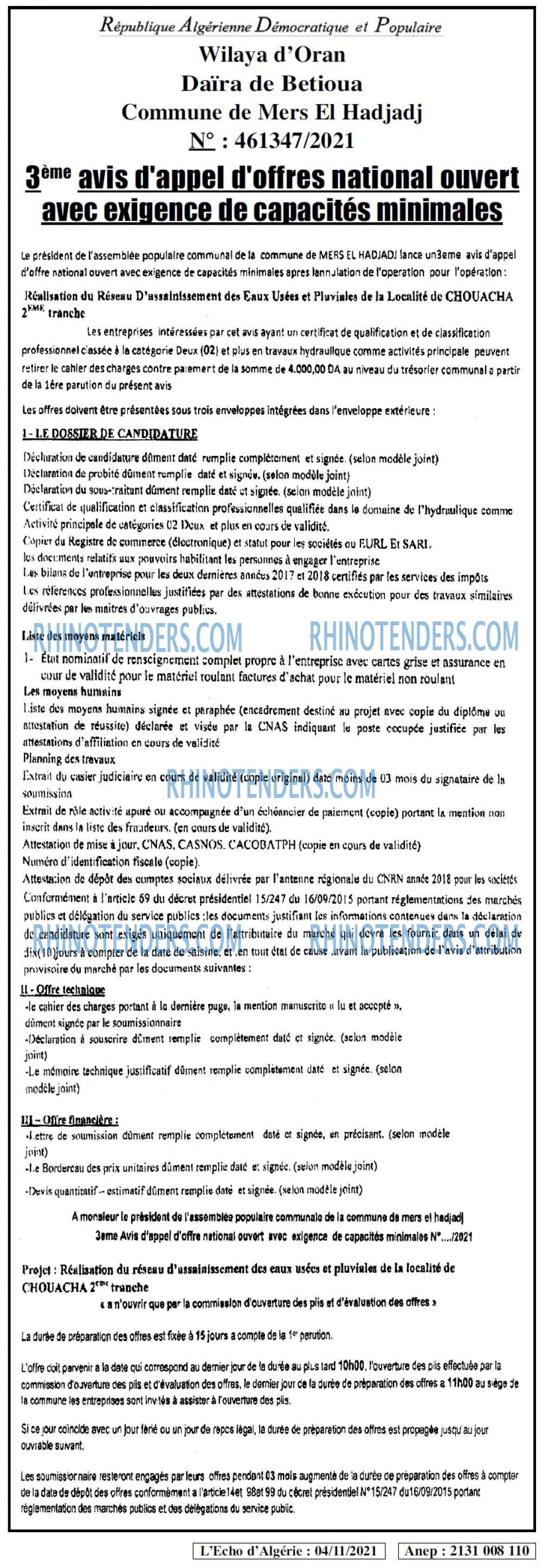 L'ECHO D'ALGERIE