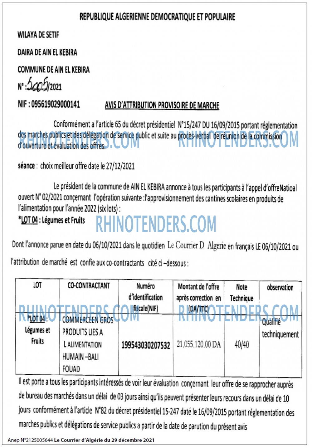 Le Courrier d'Algerie