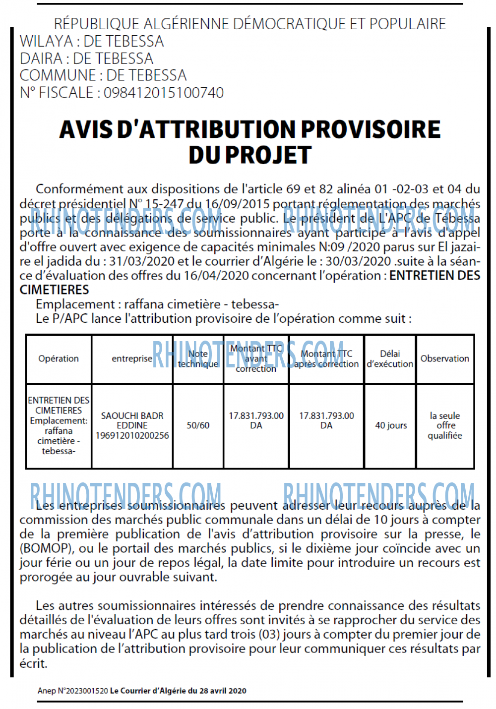 Le Courrier d'Algerie