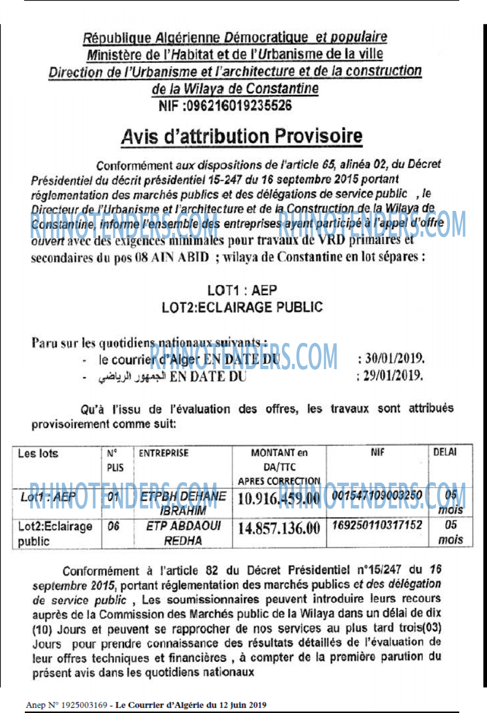 Le Courrier d'Algerie