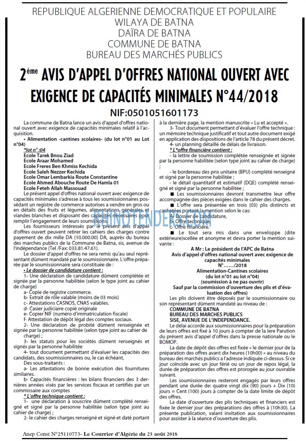 Le Courrier d'Algerie