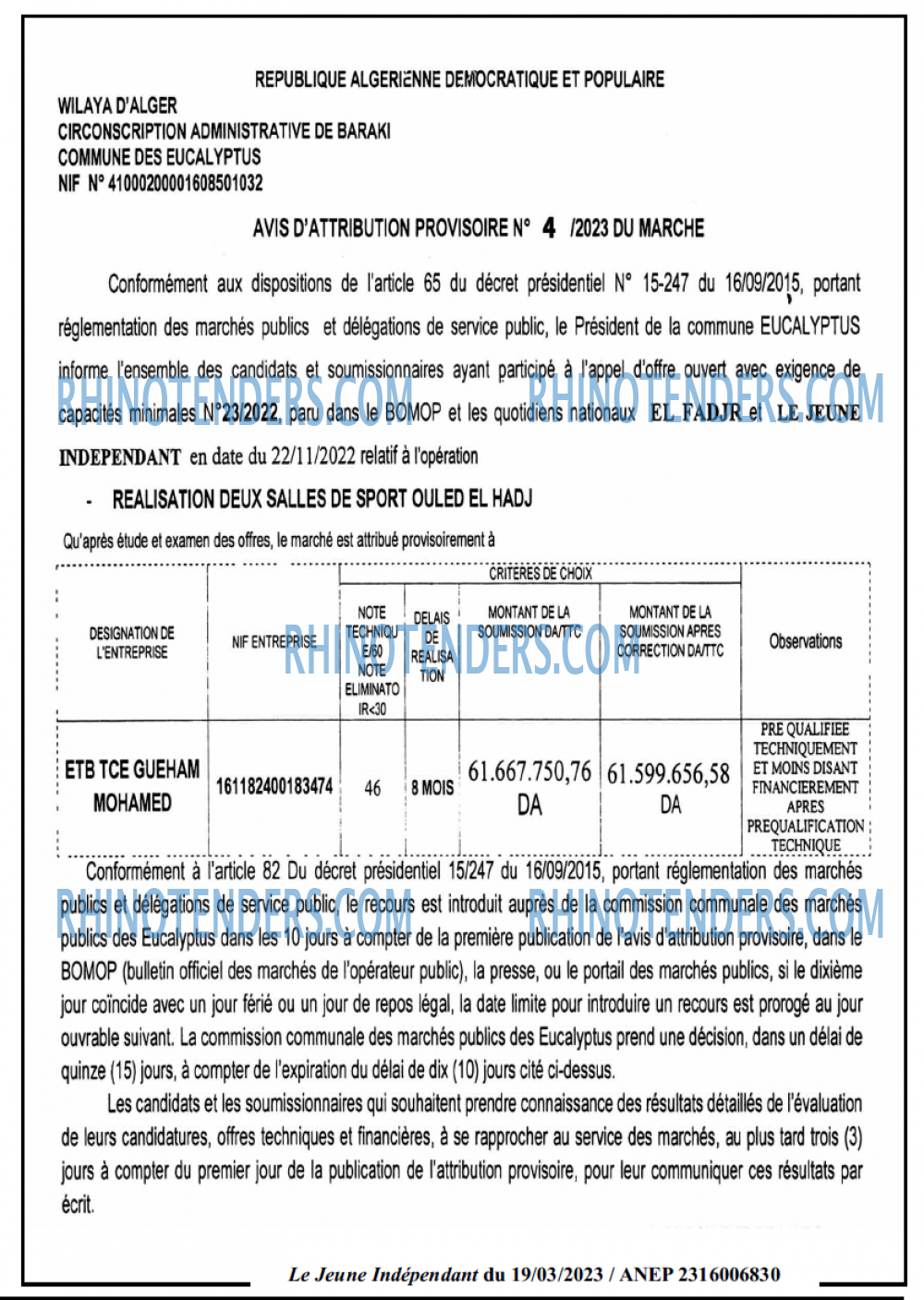Le jeune indépendant
