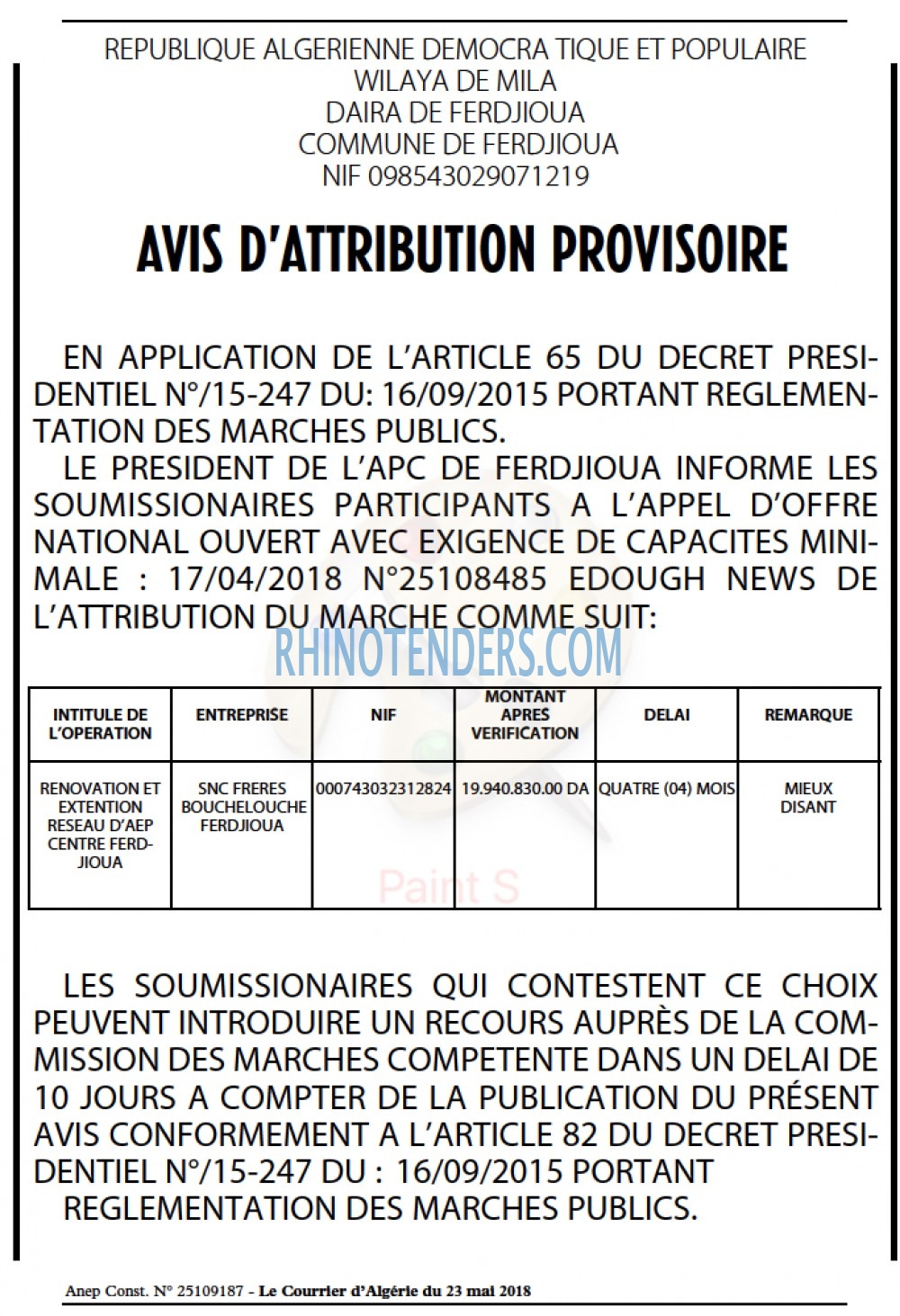 Le Courrier d'Algerie