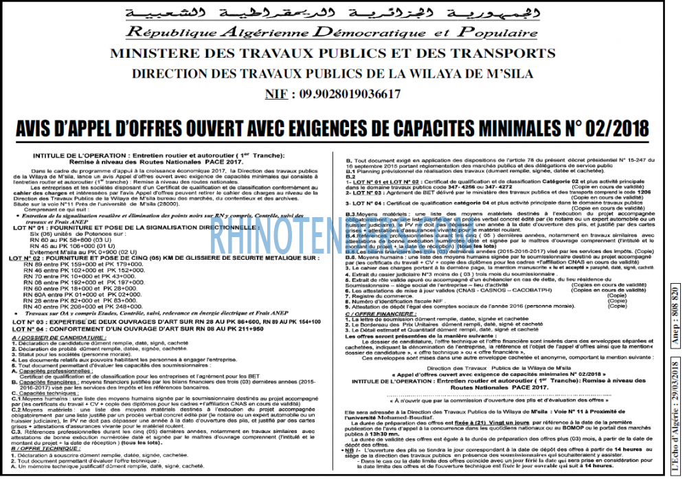 L'ECHO D'ALGERIE
