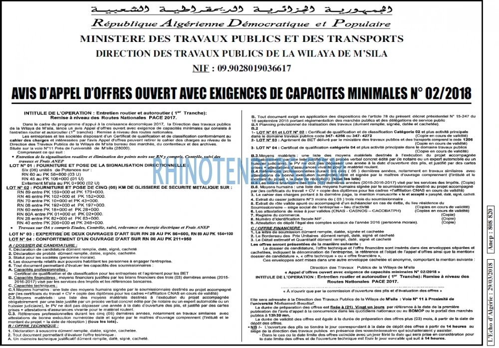 L'ECHO D'ALGERIE