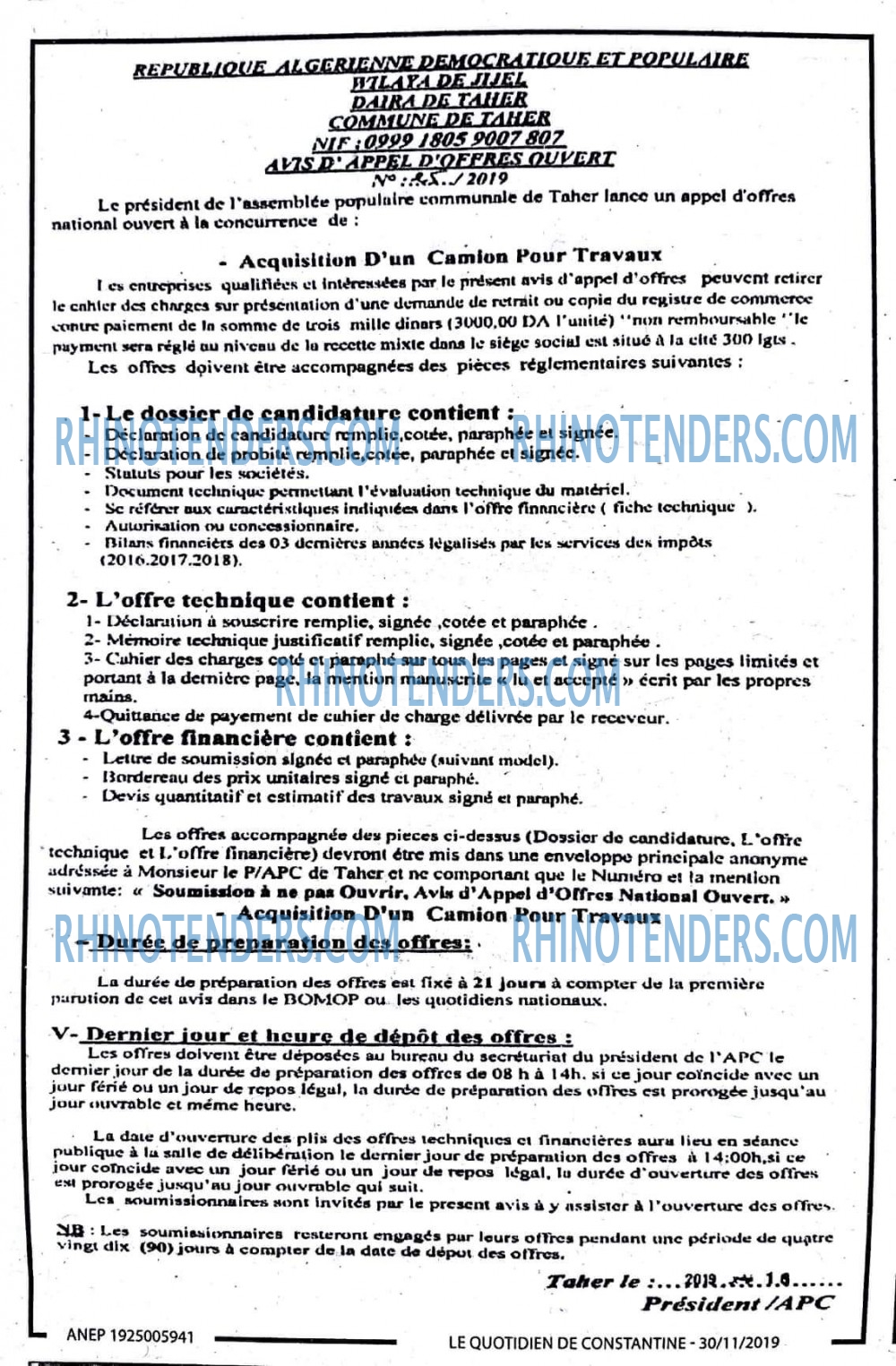 LE QUOTIDIEN DE CONSTANTINE