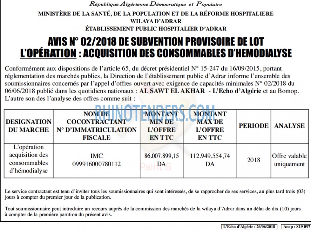 L'ECHO D'ALGERIE