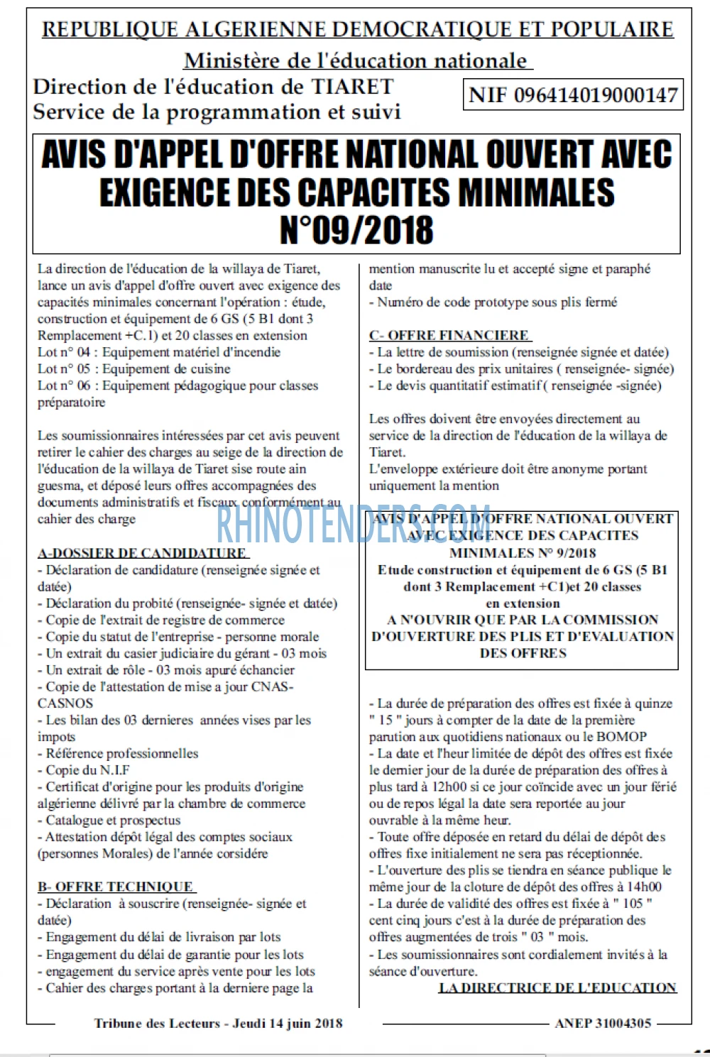 TRIBUNE DES LECTEURS