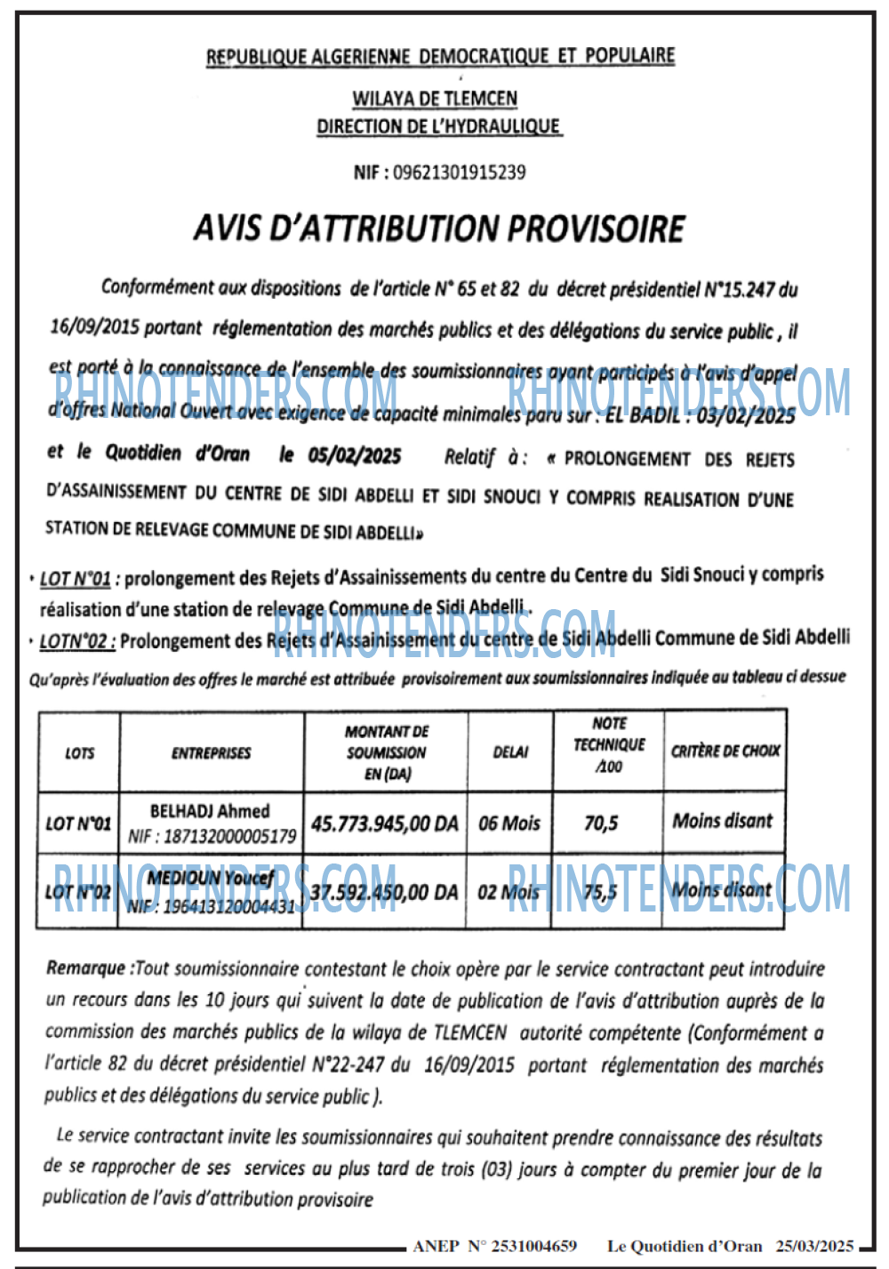 Le Quotidien d'Oran