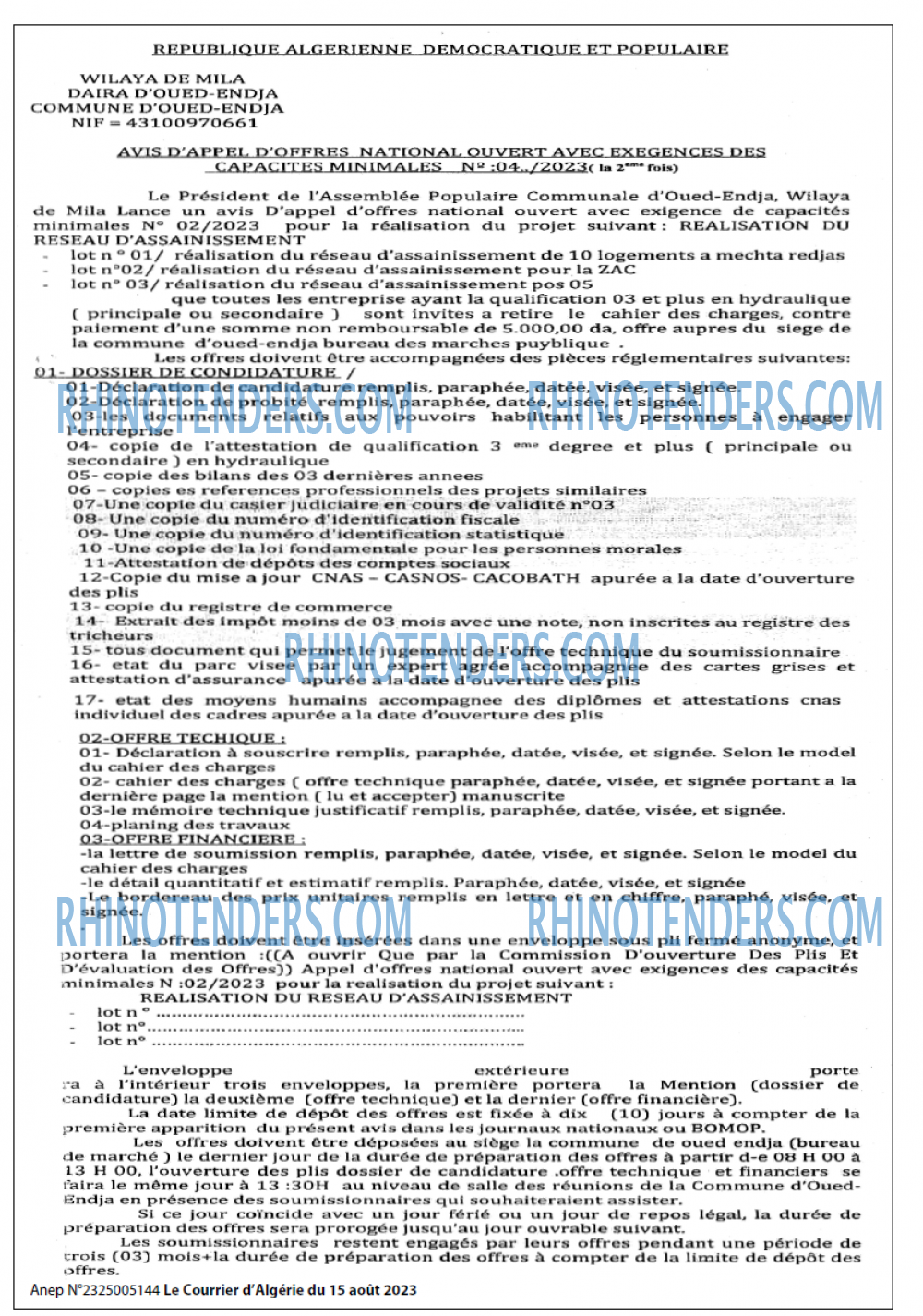 Le Courrier d'Algerie