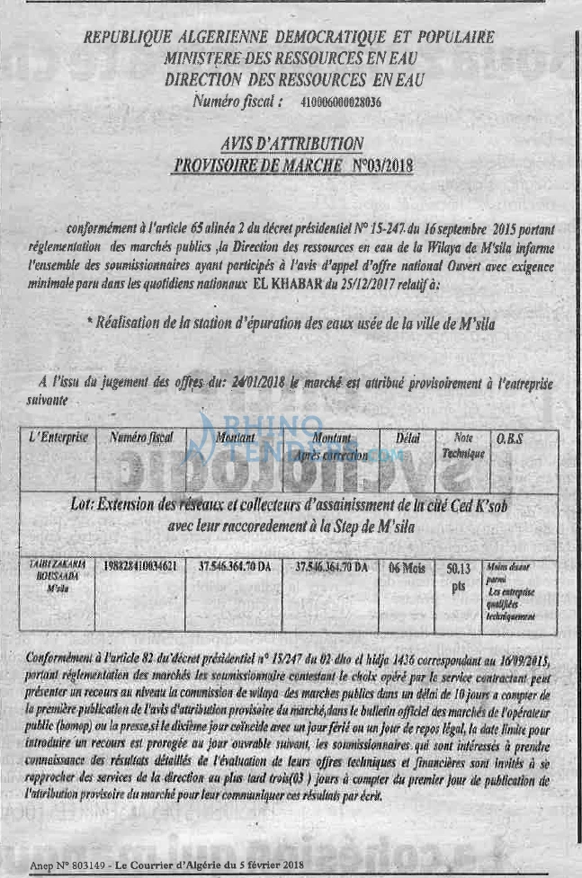 Le Courrier d'Algerie