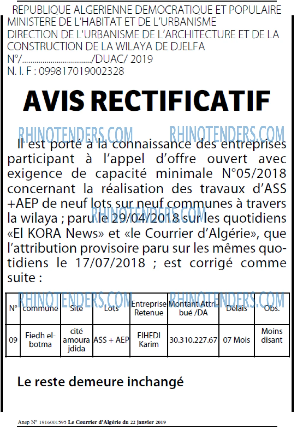 Le Courrier d'Algerie