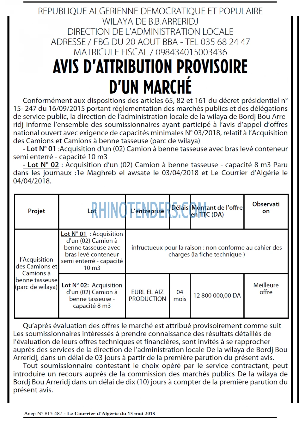 Le Courrier d'Algerie