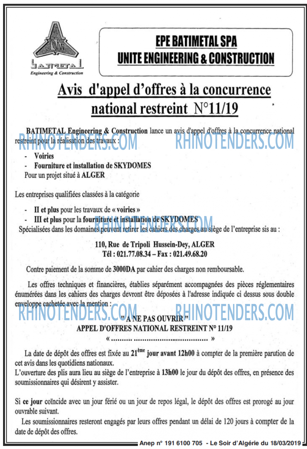 LE SOIR D'ALGERIE