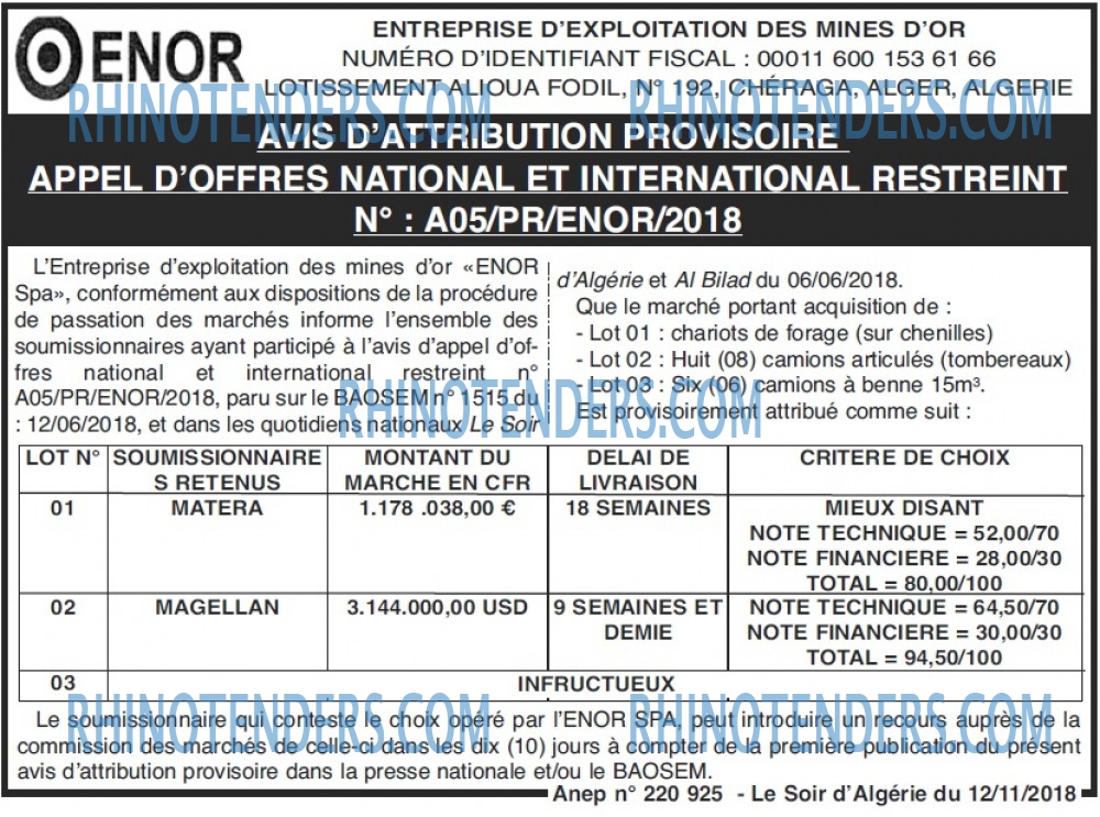 LE SOIR D'ALGERIE