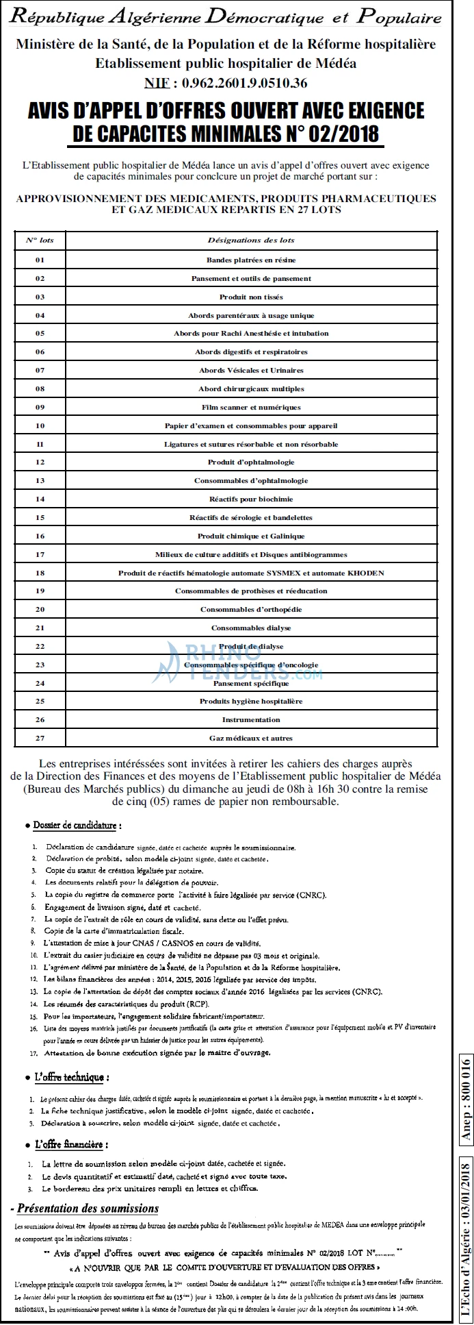 L'ECHO D'ALGERIE