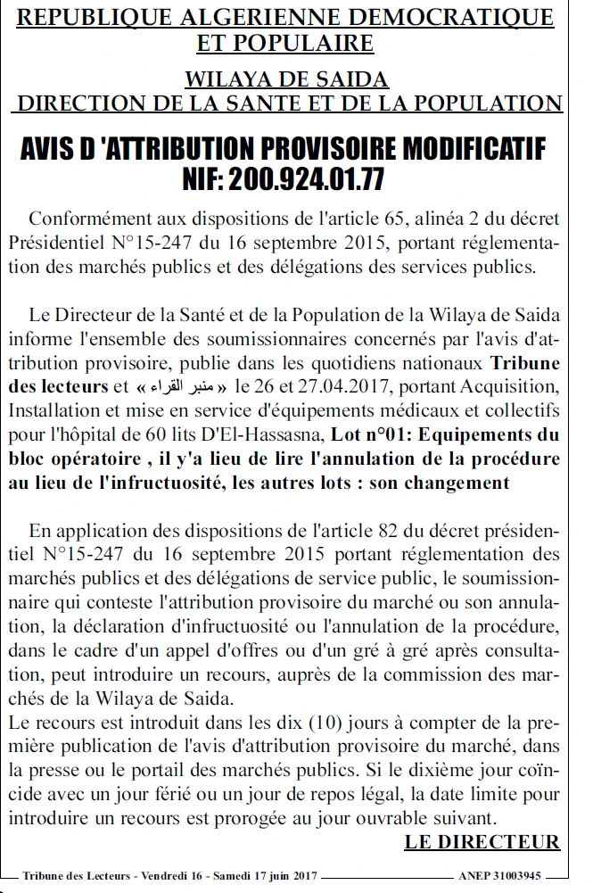 TRIBUNE DES LECTEURS