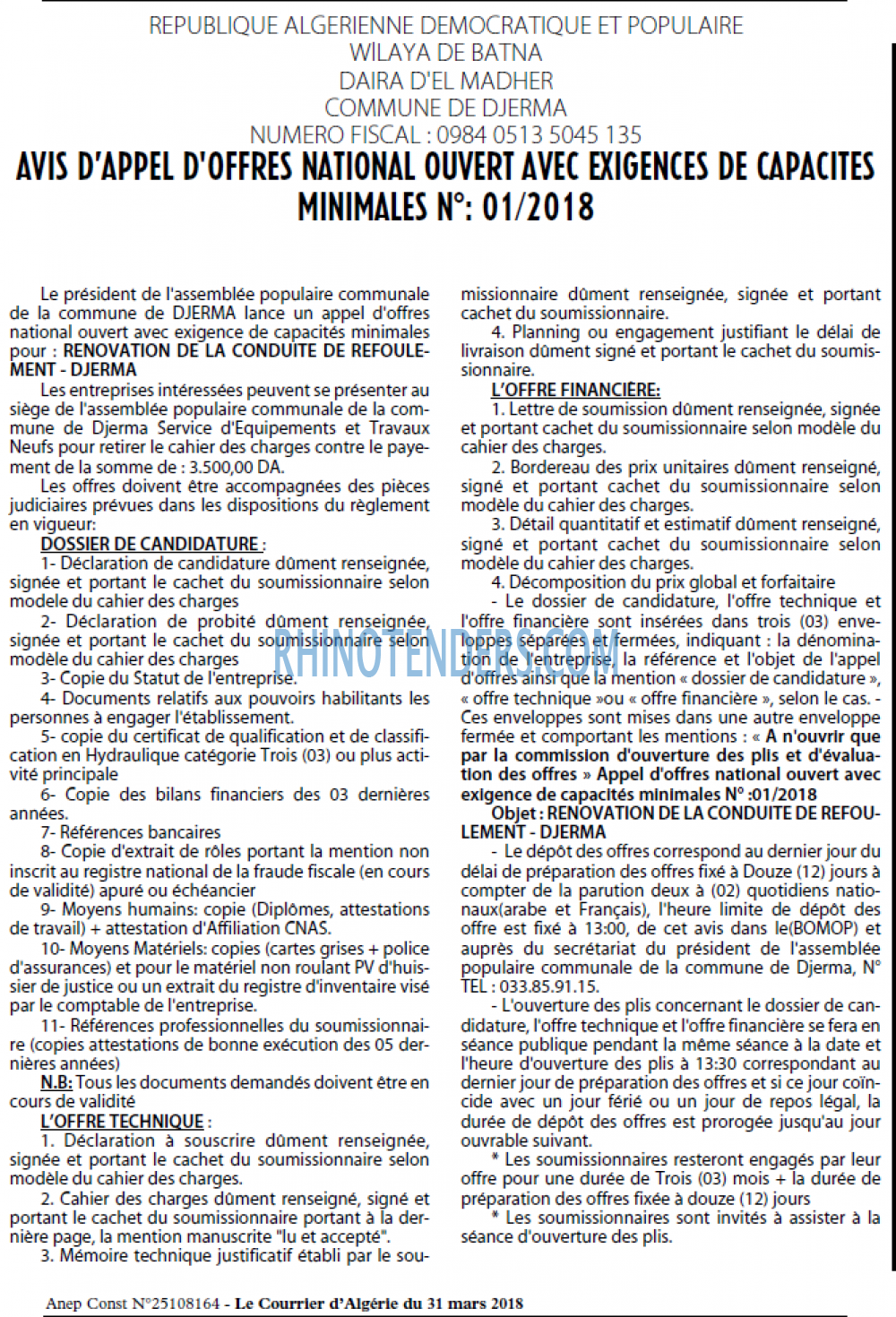 Le Courrier d'Algerie