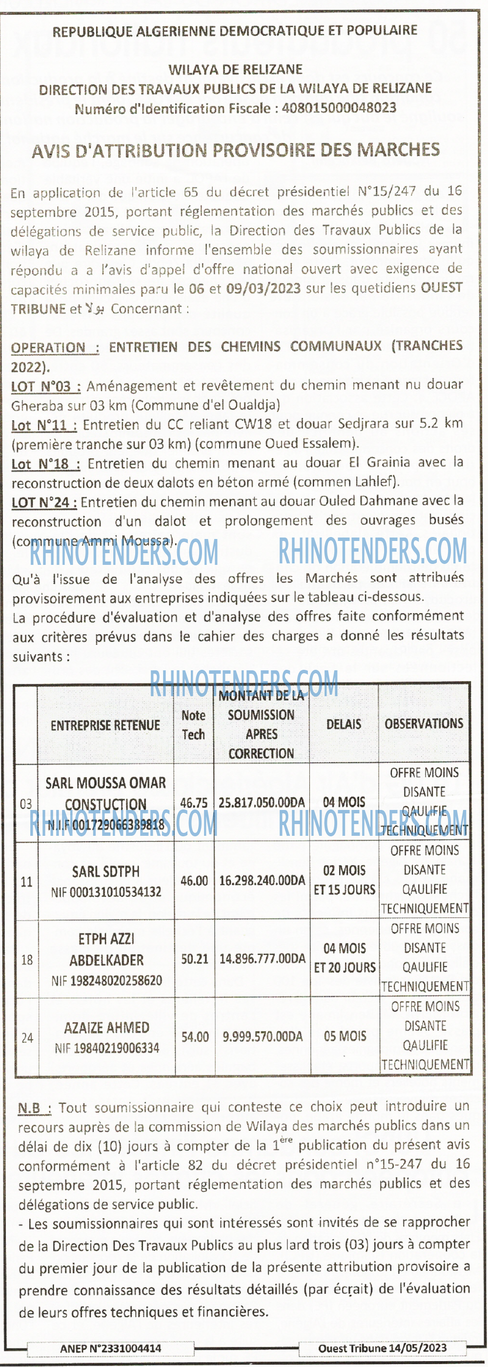 ouest TRIBUNE