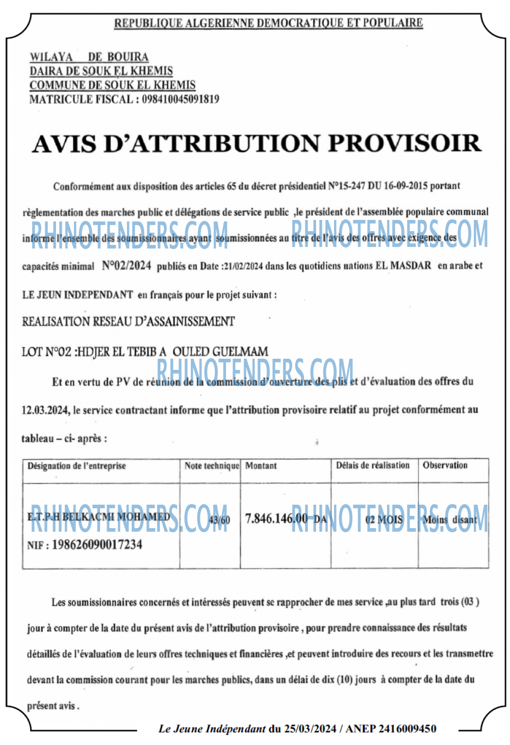 Le jeune indépendant