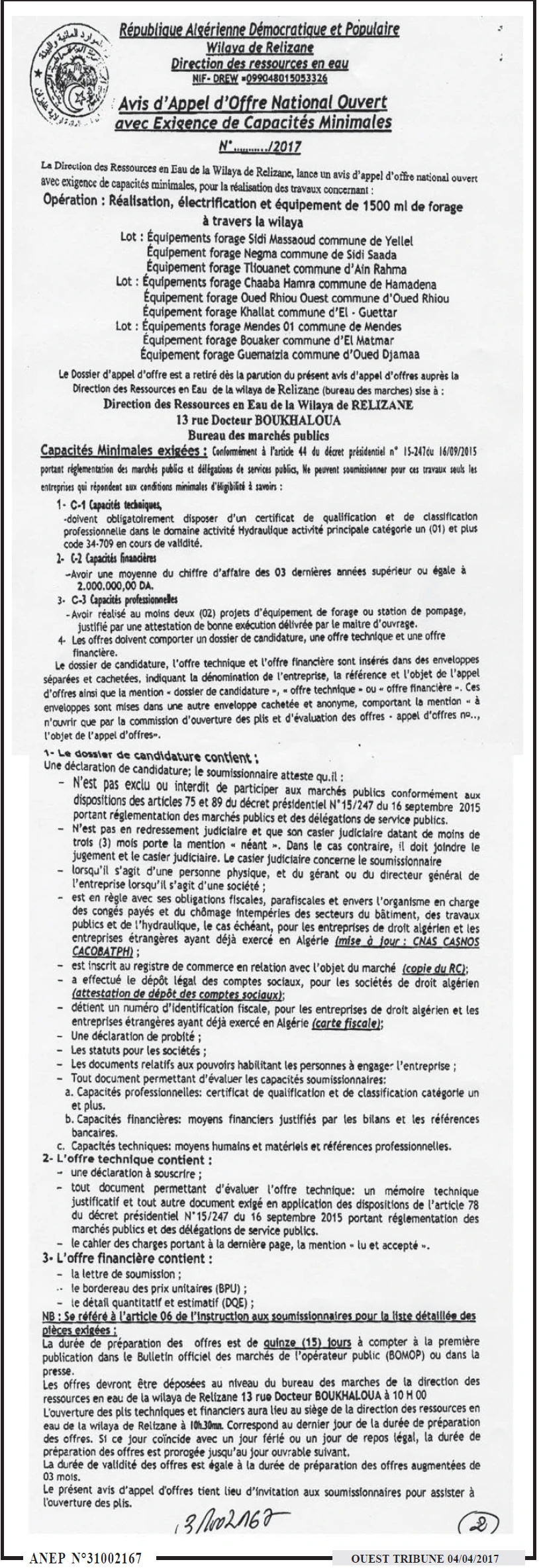 ouest TRIBUNE