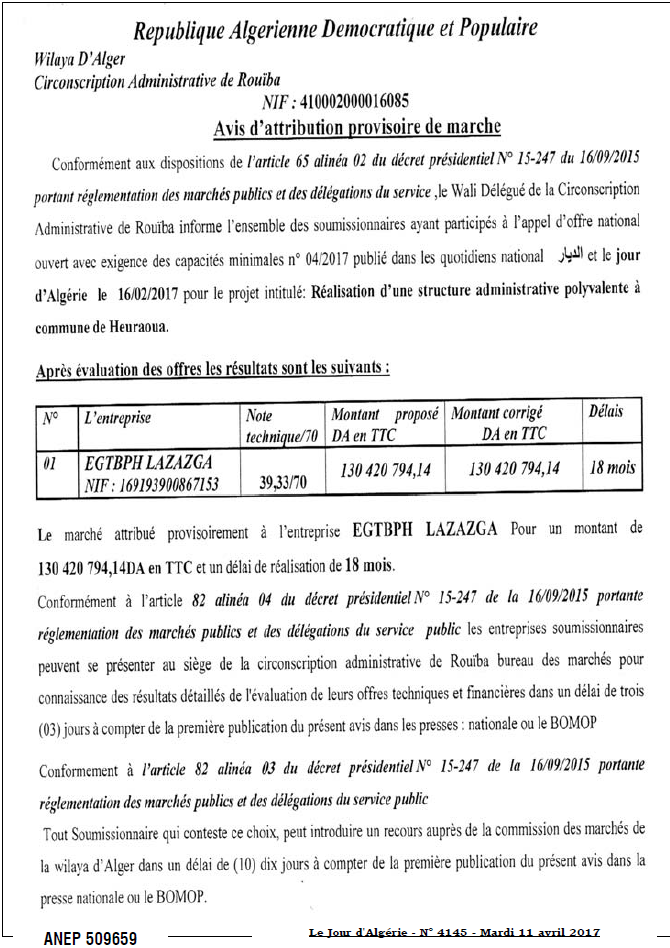 Le Jour d'Algérie